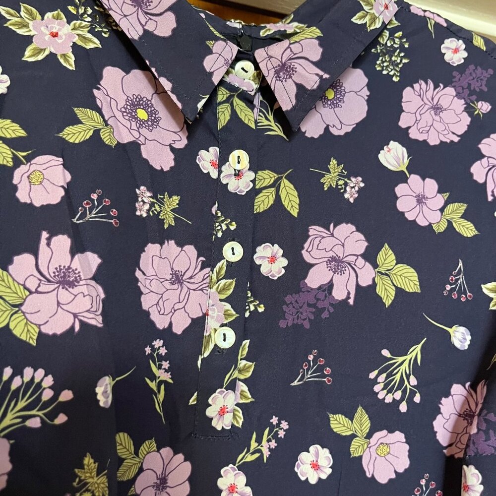 Wayward Fancies Eshakti Modest High Neck Floral Dress Womens Size 4x Plus Collar - Picture 3 of 6